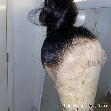 Raw Peruvian Straight Hair Transparent 360 Lace Frontal Wig Cheap Natural Virgin Human Hair Hd  Lace Front Wig For Black Women